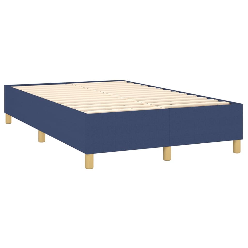 vidaXL Pat cu arcuri, saltea și LED, albastru, 120x200 cm, textil vidaXL Pat cu arcuri, saltea și LED, albastru, 120x200 cm, textil