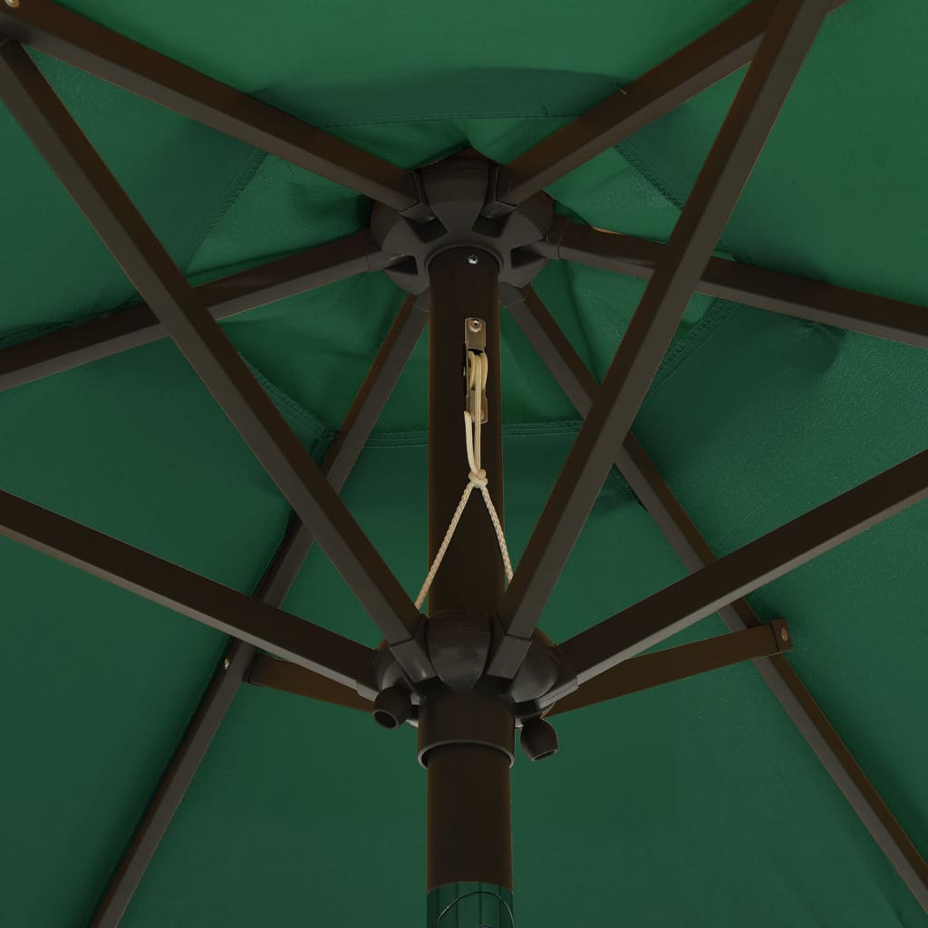 vidaXL Umbrelă de soare cu lumini LED, verde, 200x211 cm, aluminiu