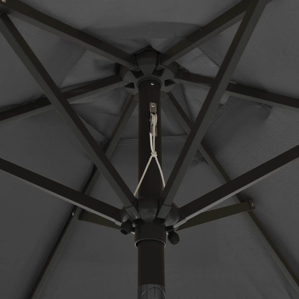 vidaXL Umbrelă de soare cu lumini LED, antracit, 200x211 cm, aluminiu