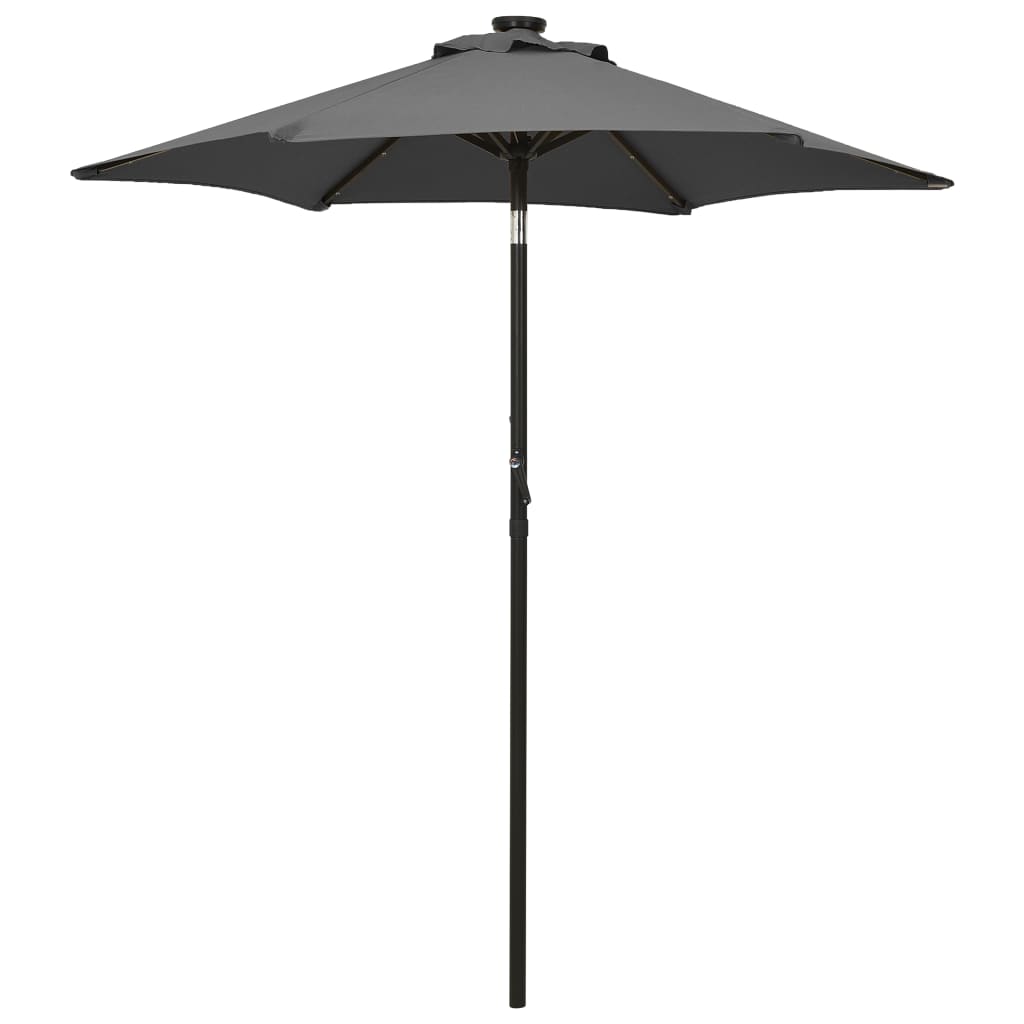 vidaXL Umbrelă de soare cu lumini LED, antracit, 200x211 cm, aluminiu
