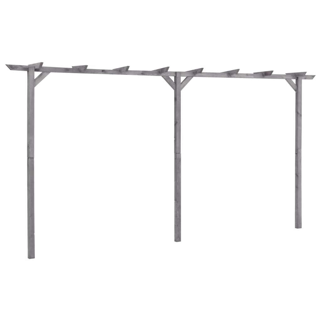 vidaXL Pergolă de grădină, gri, 400 x 40 x 205 cm, lemn de pin tratat vidaXL Pergolă de grădină, gri, 400 x 40 x 205 cm, lemn de pin tratat