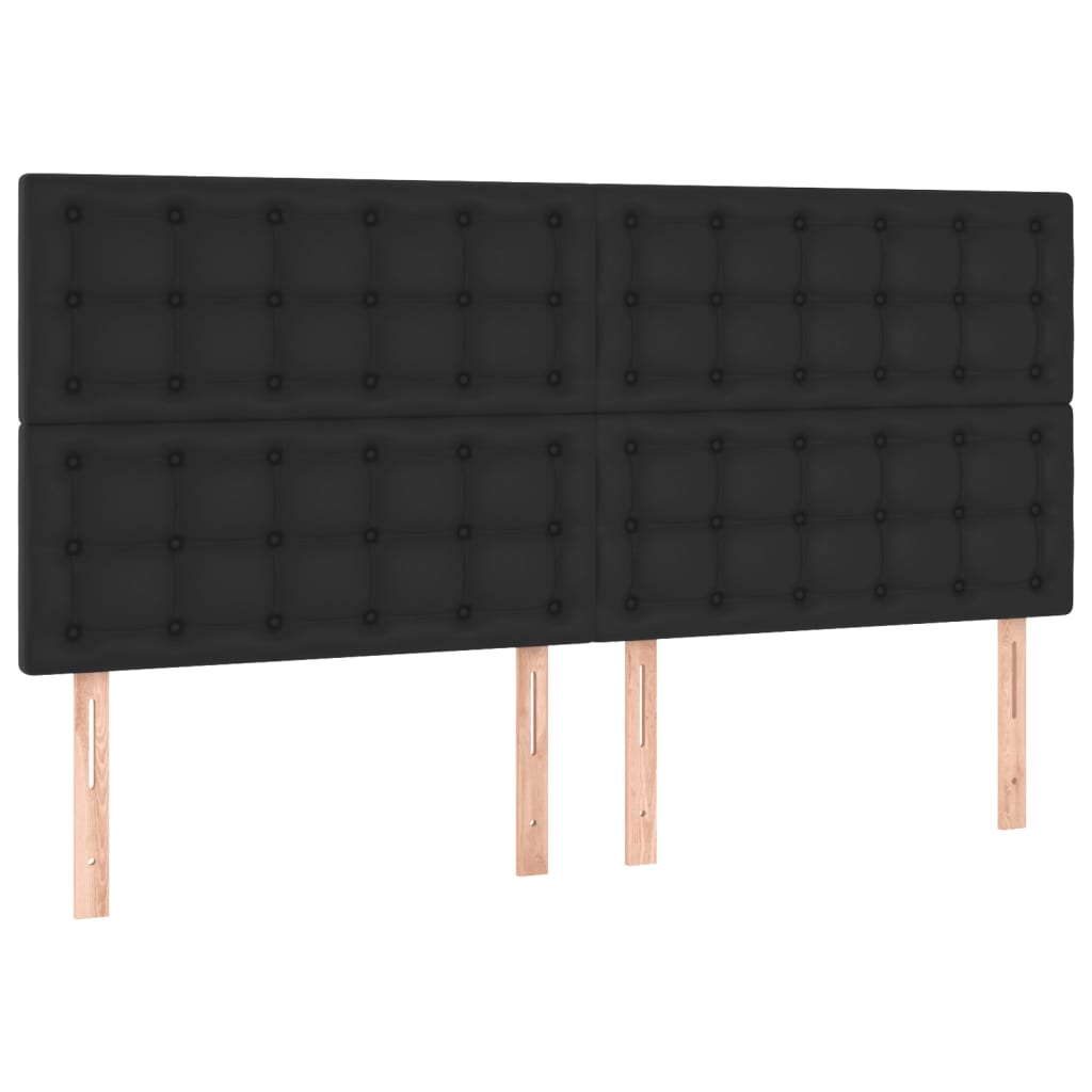 vidaXL Pat cu arcuri, saltea și LED, negru, 180x200cm, piele ecologică vidaXL Pat cu arcuri, saltea și LED, negru, 180x200cm, piele ecologică