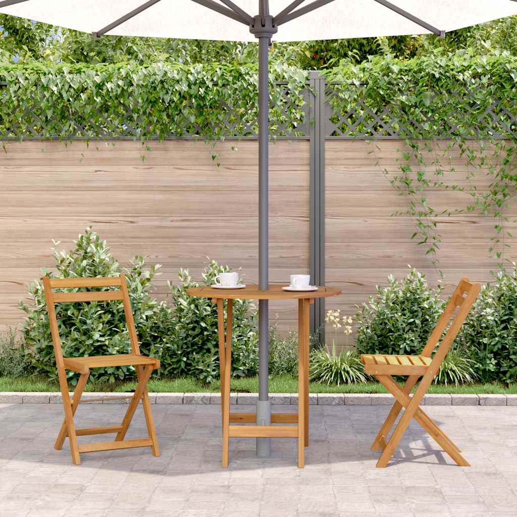 vidaXL Masă de grădină pliabilă, 70 cm, lemn masiv de acacia