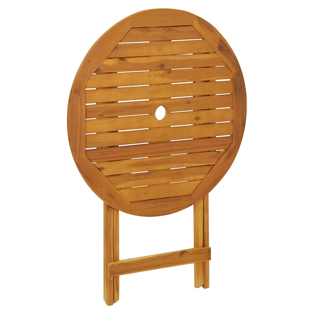 vidaXL Masă de grădină pliabilă, 70 cm, lemn masiv de acacia