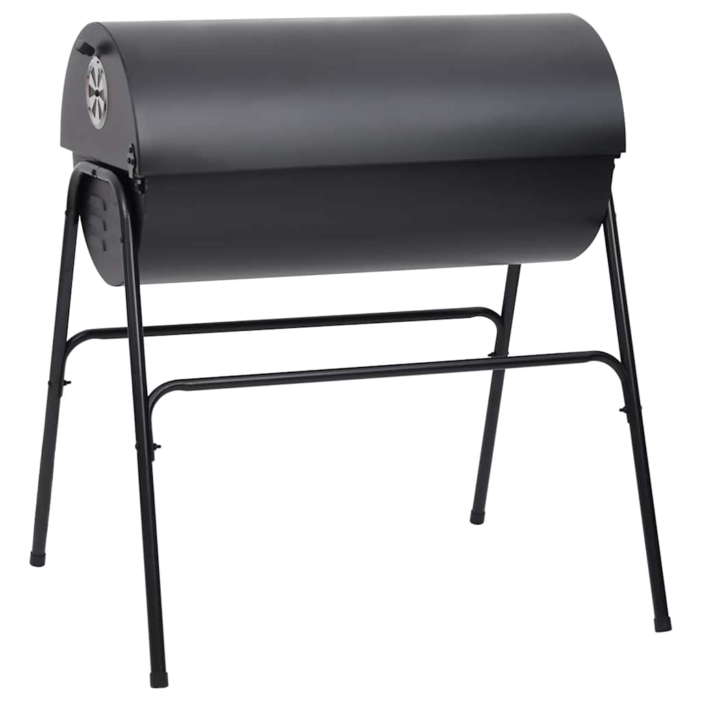 vidaXL Grătar cilindru cu 2 grile de gătit, negru, 80x95x90 cm, oțel vidaXL Grătar cilindru cu 2 grile de gătit, negru, 80x95x90 cm, oțel