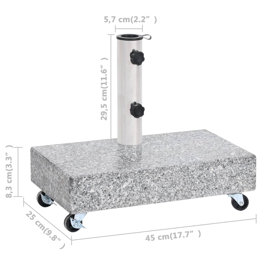 vidaXL Bază pentru umbrelă, gri deschis, 45x25x8,3 cm, granit vidaXL Bază pentru umbrelă, gri deschis, 45x25x8,3 cm, granit