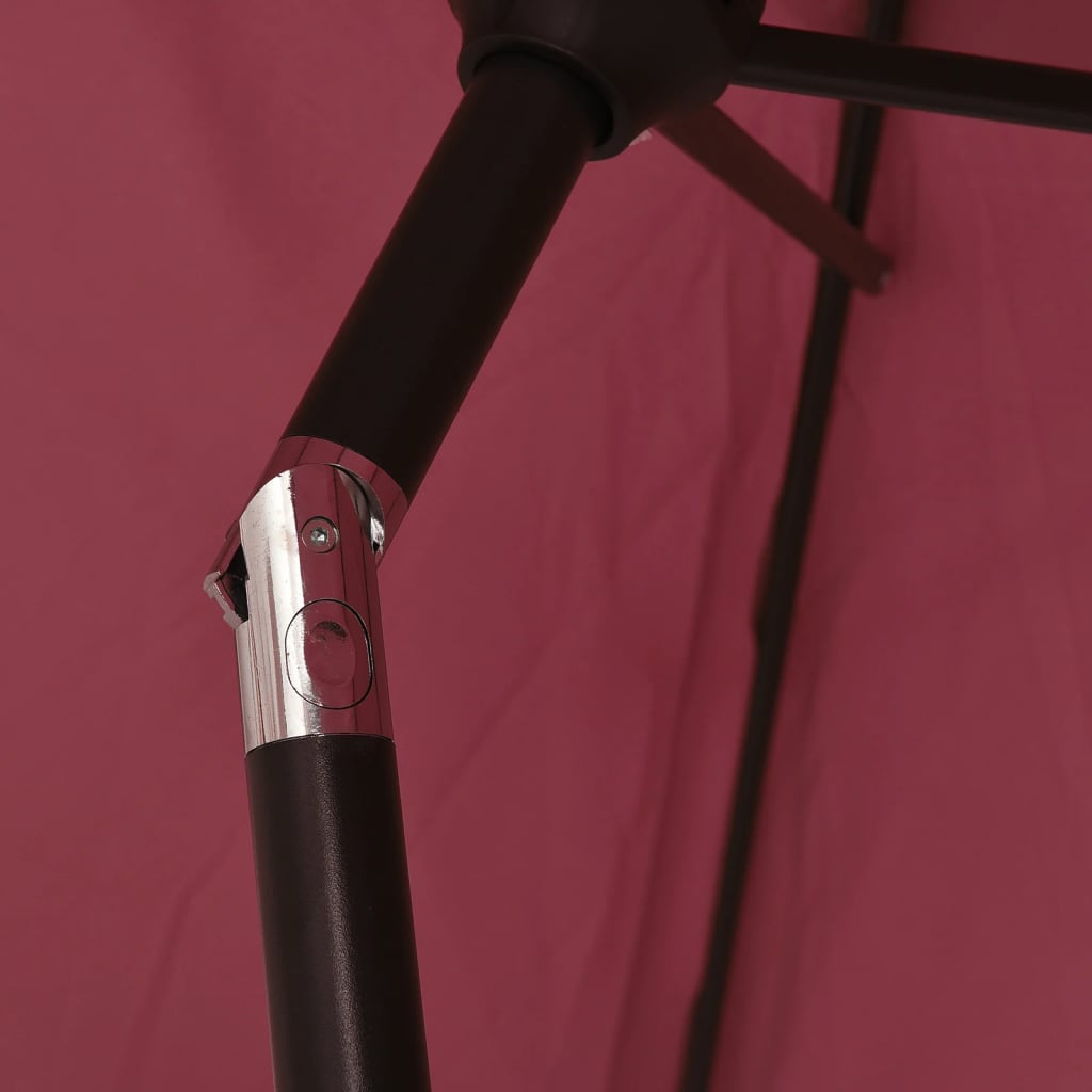 vidaXL Umbrelă de soare de grădină, stâlp metalic, roșu bordo, 300 cm