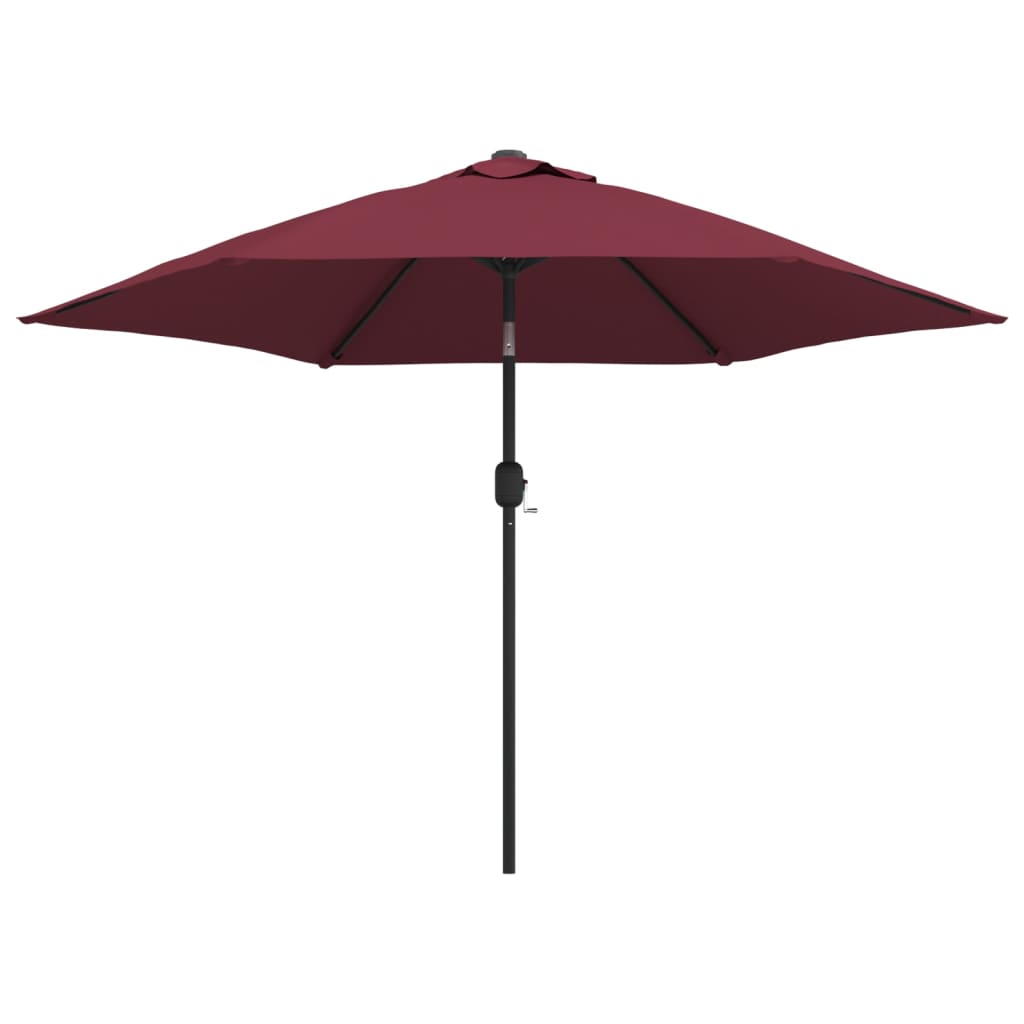 vidaXL Umbrelă de soare cu LED-uri și stâlp oțel, roșu bordo, 300 cm vidaXL Umbrelă de soare cu LED-uri și stâlp oțel, roșu bordo, 300 cm