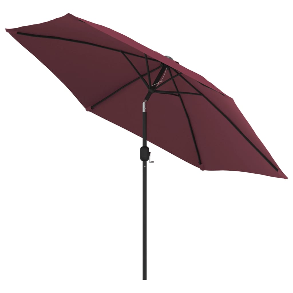vidaXL Umbrelă de soare cu LED-uri și stâlp oțel, roșu bordo, 300 cm vidaXL Umbrelă de soare cu LED-uri și stâlp oțel, roșu bordo, 300 cm