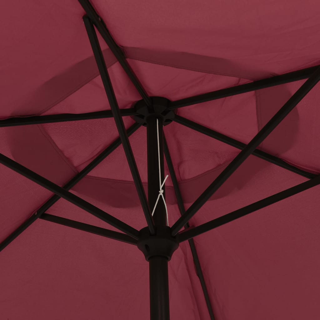 vidaXL Umbrelă de soare cu LED-uri și stâlp oțel, roșu bordo, 300 cm vidaXL Umbrelă de soare cu LED-uri și stâlp oțel, roșu bordo, 300 cm