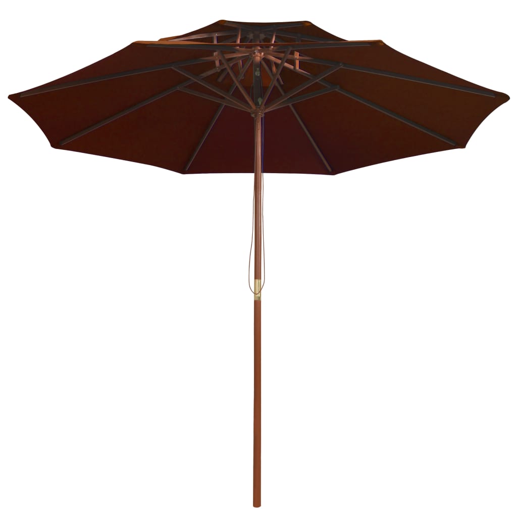 vidaXL Umbrelă de soare dublă, stâlp din lemn, cărămiziu, 270 cm vidaXL Umbrelă de soare dublă, stâlp din lemn, cărămiziu, 270 cm