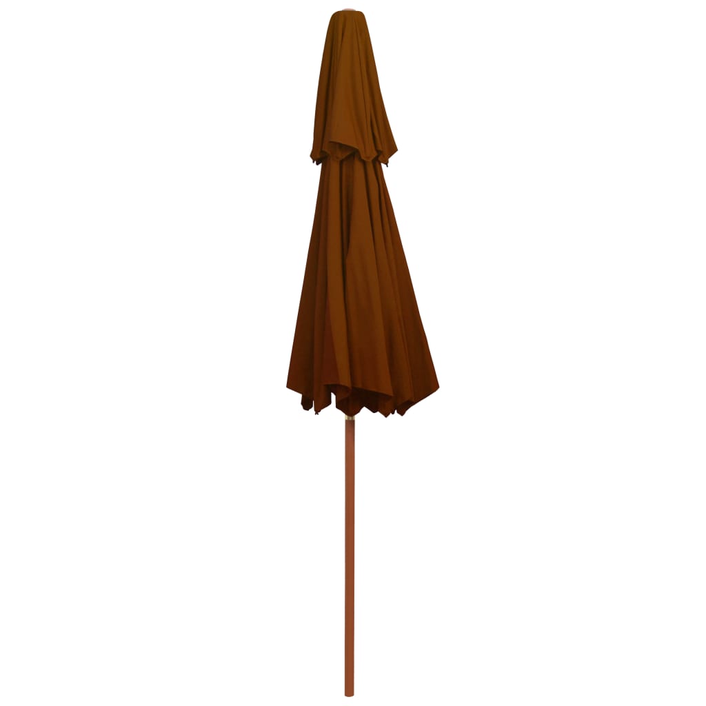 vidaXL Umbrelă de soare dublă, stâlp din lemn, cărămiziu, 270 cm vidaXL Umbrelă de soare dublă, stâlp din lemn, cărămiziu, 270 cm