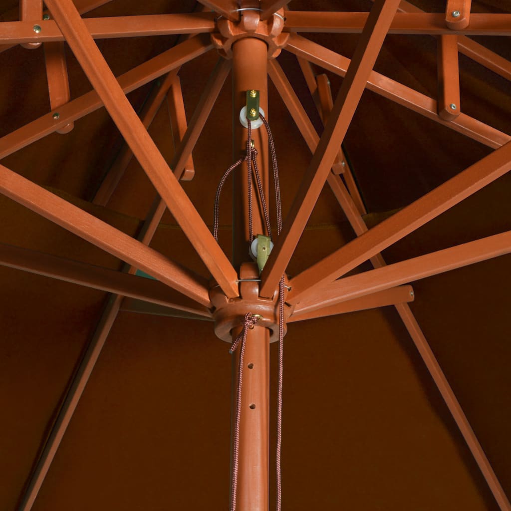 vidaXL Umbrelă de soare dublă, stâlp din lemn, cărămiziu, 270 cm vidaXL Umbrelă de soare dublă, stâlp din lemn, cărămiziu, 270 cm