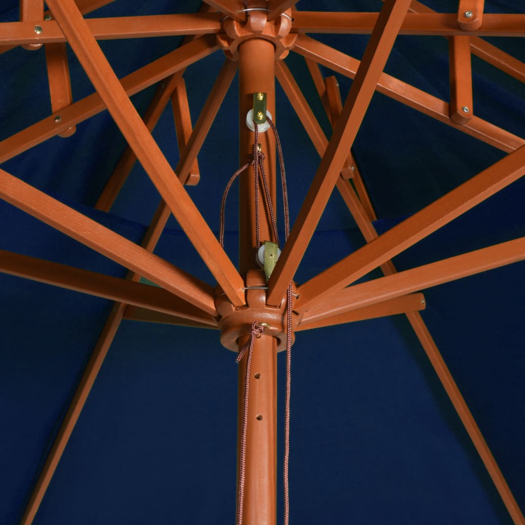 vidaXL Umbrelă de soare dublă, stâlp din lemn, albastru, 270 cm vidaXL Umbrelă de soare dublă, stâlp din lemn, albastru, 270 cm