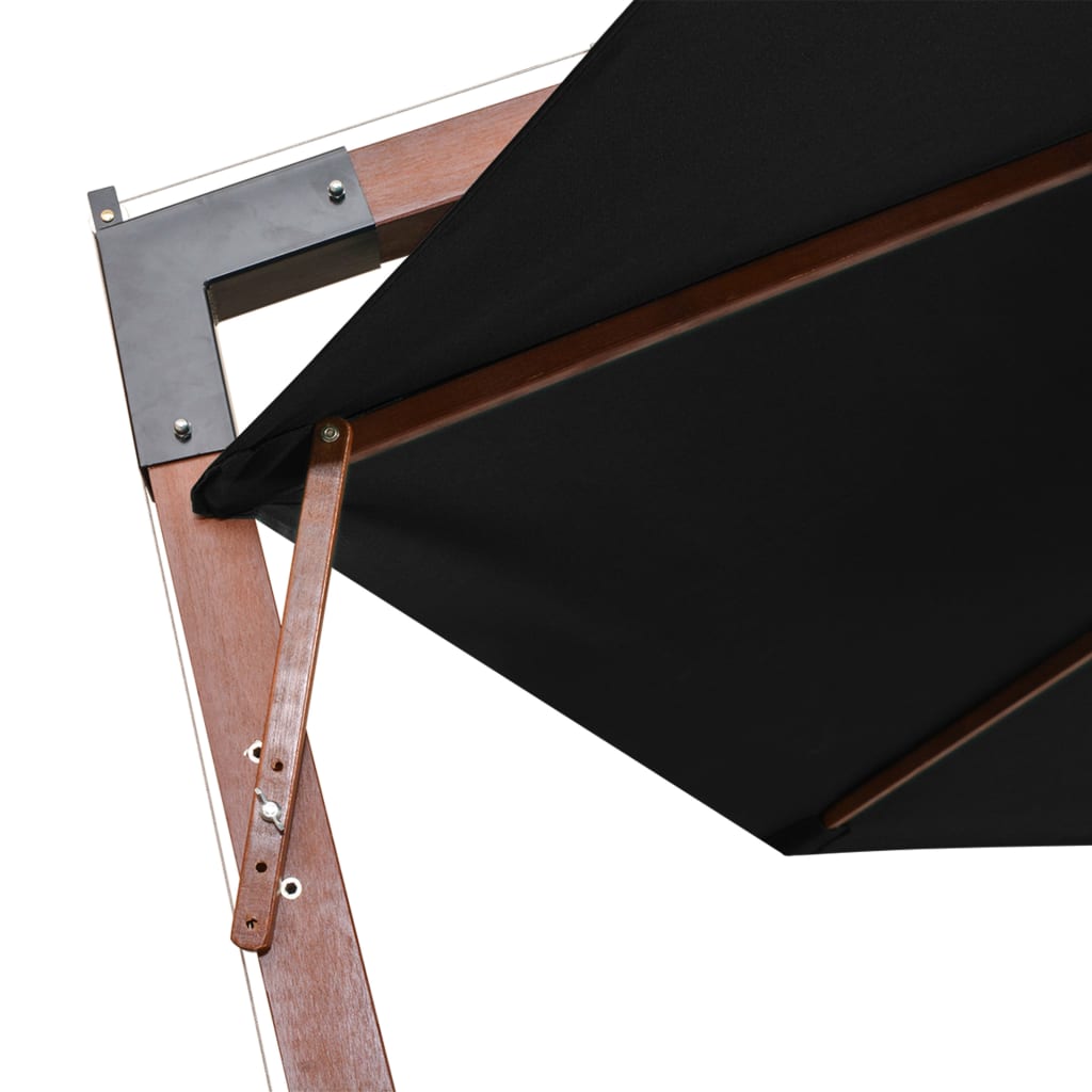 vidaXL Umbrelă suspendată cu stâlp, negru, 3,5x2,9 m, lemn de brad vidaXL Umbrelă suspendată cu stâlp, negru, 3,5x2,9 m, lemn de brad