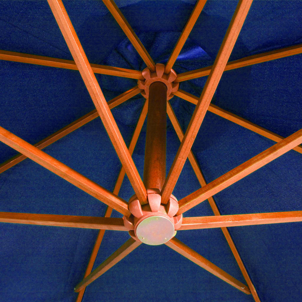 vidaXL Umbrelă în consolă cu stâlp, azuriu, 3,5x2,9 m, lemn de brad vidaXL Umbrelă în consolă cu stâlp, azuriu, 3,5x2,9 m, lemn de brad