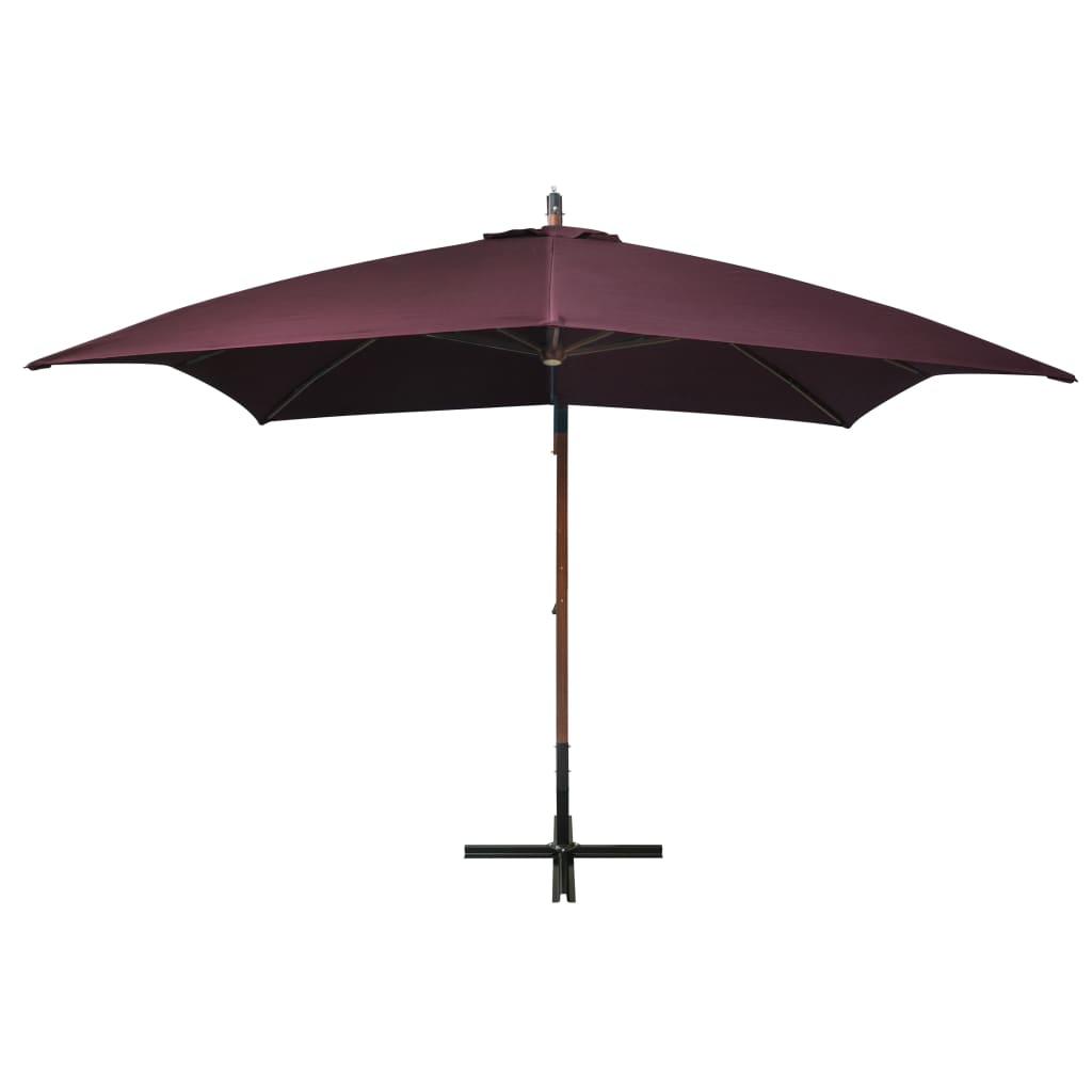 vidaXL Umbrelă grădină suspendată cu stâlp bordo 3x3 m lemn masiv brad vidaXL Umbrelă grădină suspendată cu stâlp bordo 3x3 m lemn masiv brad