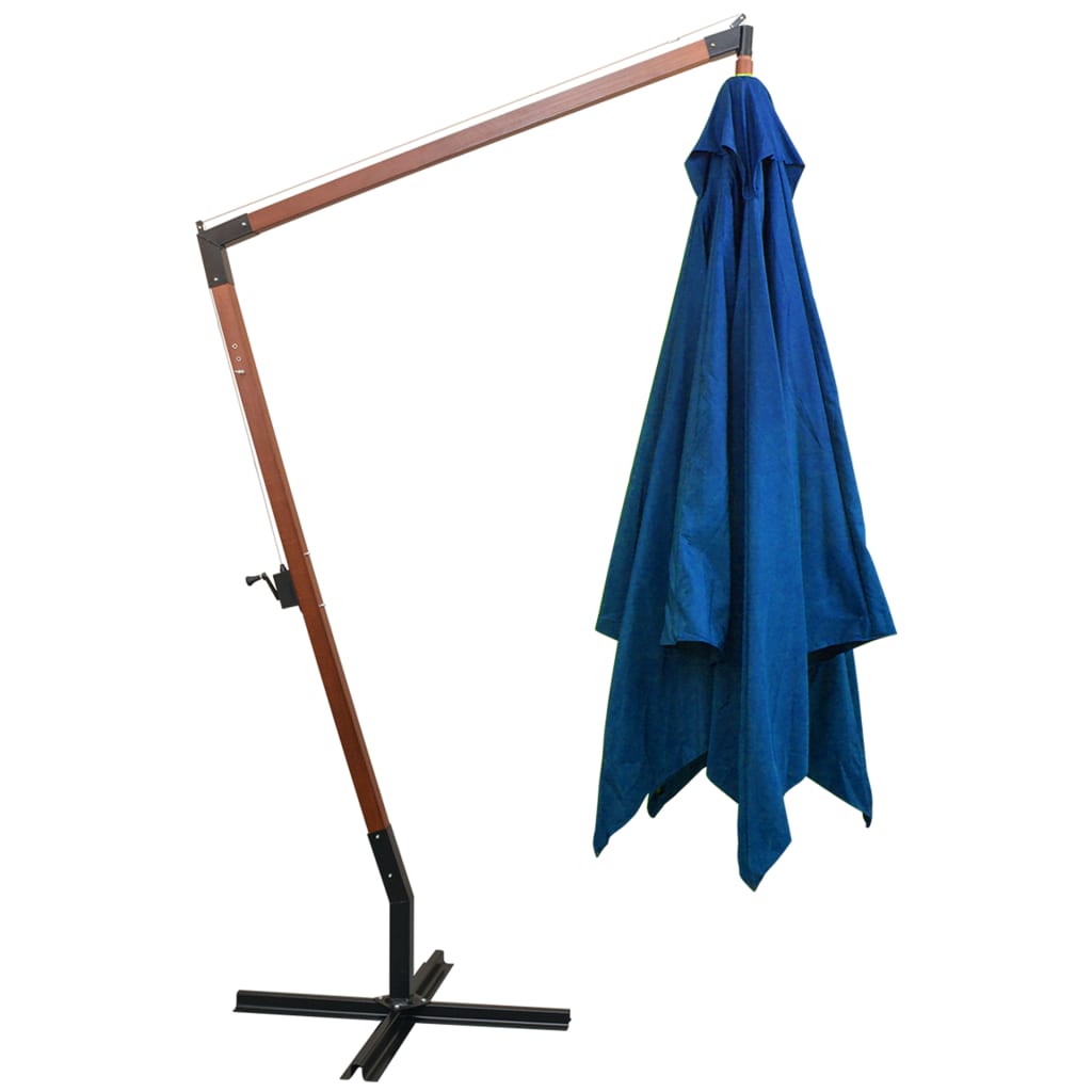 vidaXL Umbrelă suspendată cu stâlp, albastru azuriu, 3x3 m, lemn brad vidaXL Umbrelă suspendată cu stâlp, albastru azuriu, 3x3 m, lemn brad