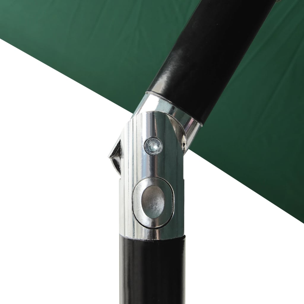 vidaXL Umbrelă de soare cu stâlp din oțel & LED-uri, verde, 2x3 m vidaXL Umbrelă de soare cu stâlp din oțel & LED-uri, verde, 2x3 m