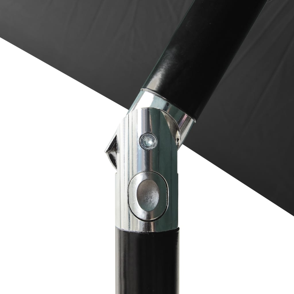 vidaXL Umbrelă de soare cu LED-uri și stâlp din oțel, antracit, 2x3 m vidaXL Umbrelă de soare cu LED-uri și stâlp din oțel, antracit, 2x3 m