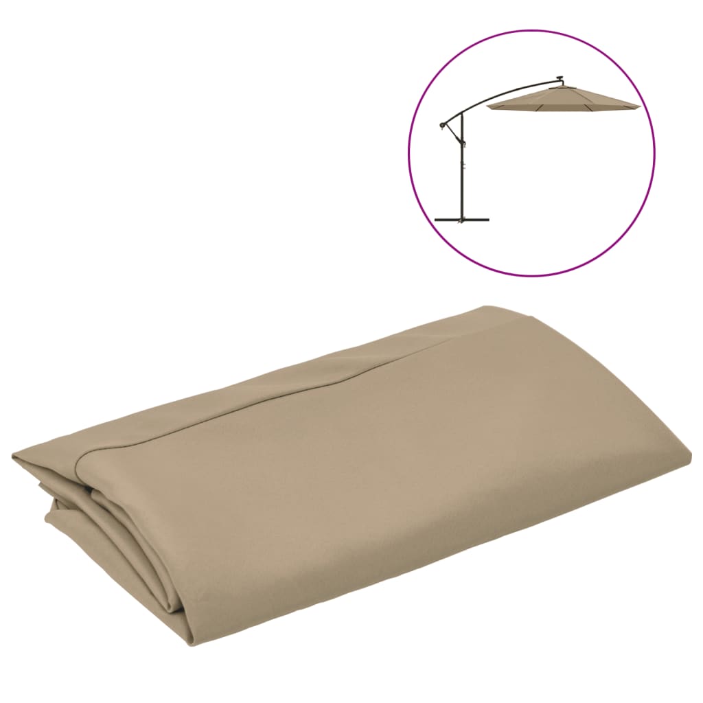 vidaXL Pânză de schimb umbrelă de soare, gri taupe, 300 cm