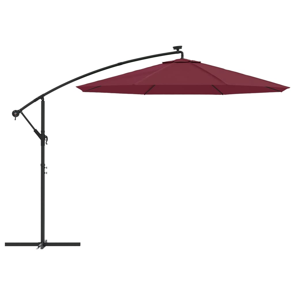 vidaXL Pânză de schimb umbrelă de soare consolă, roșu bordo, 300 cm