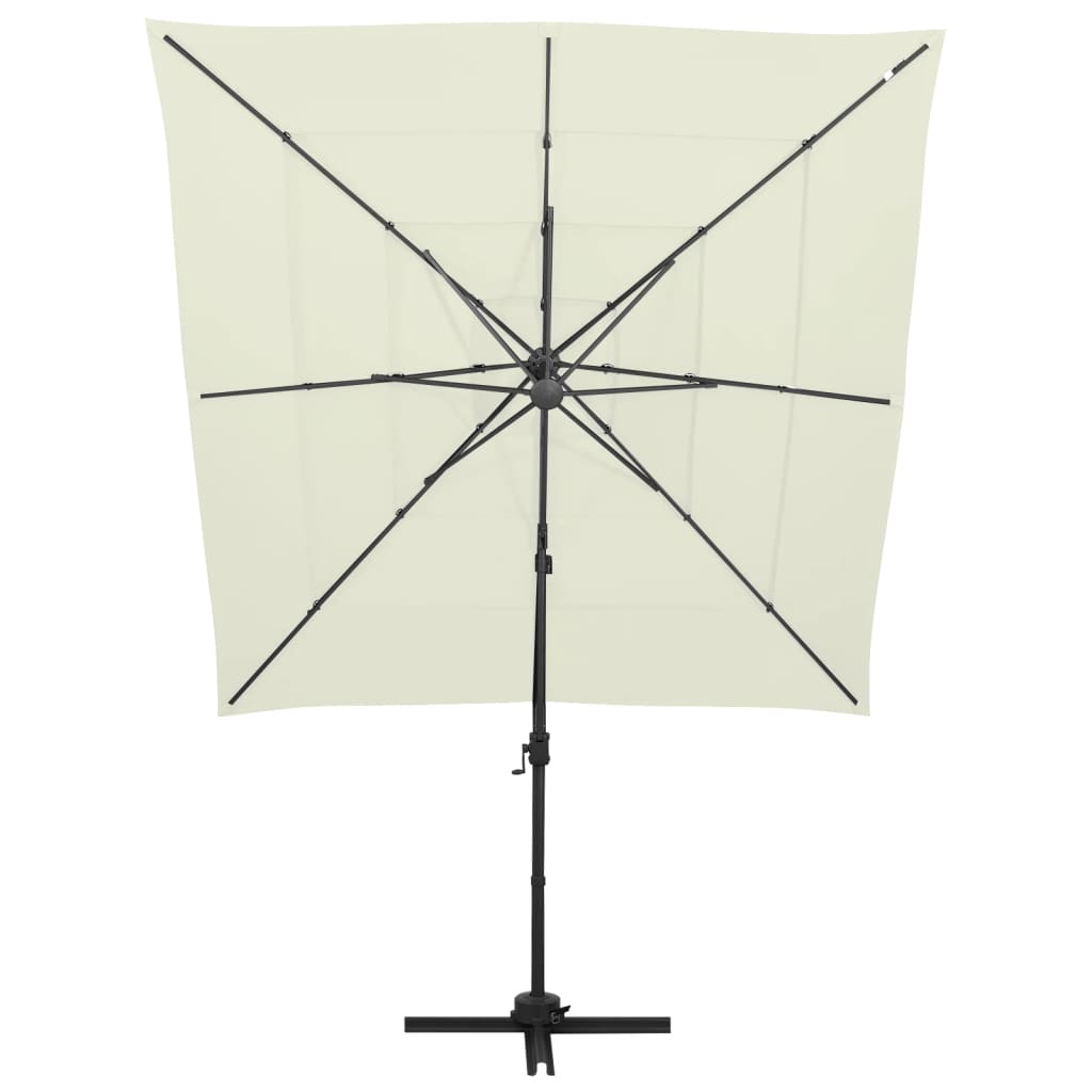 vidaXL Umbrelă de soare 4 niveluri, stâlp aluminiu, nisipiu 250x250 cm vidaXL Umbrelă de soare 4 niveluri, stâlp aluminiu, nisipiu 250x250 cm