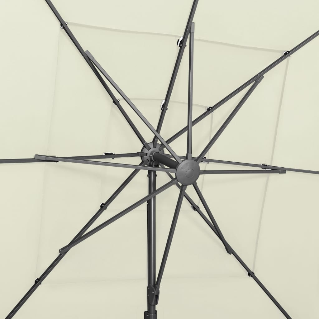 vidaXL Umbrelă de soare 4 niveluri, stâlp aluminiu, nisipiu 250x250 cm vidaXL Umbrelă de soare 4 niveluri, stâlp aluminiu, nisipiu 250x250 cm