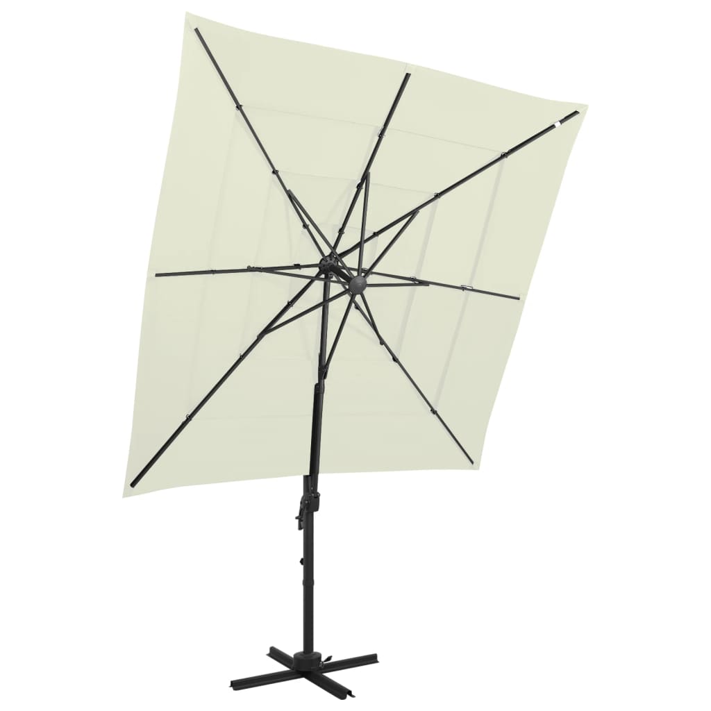 vidaXL Umbrelă de soare 4 niveluri, stâlp aluminiu, nisipiu 250x250 cm vidaXL Umbrelă de soare 4 niveluri, stâlp aluminiu, nisipiu 250x250 cm