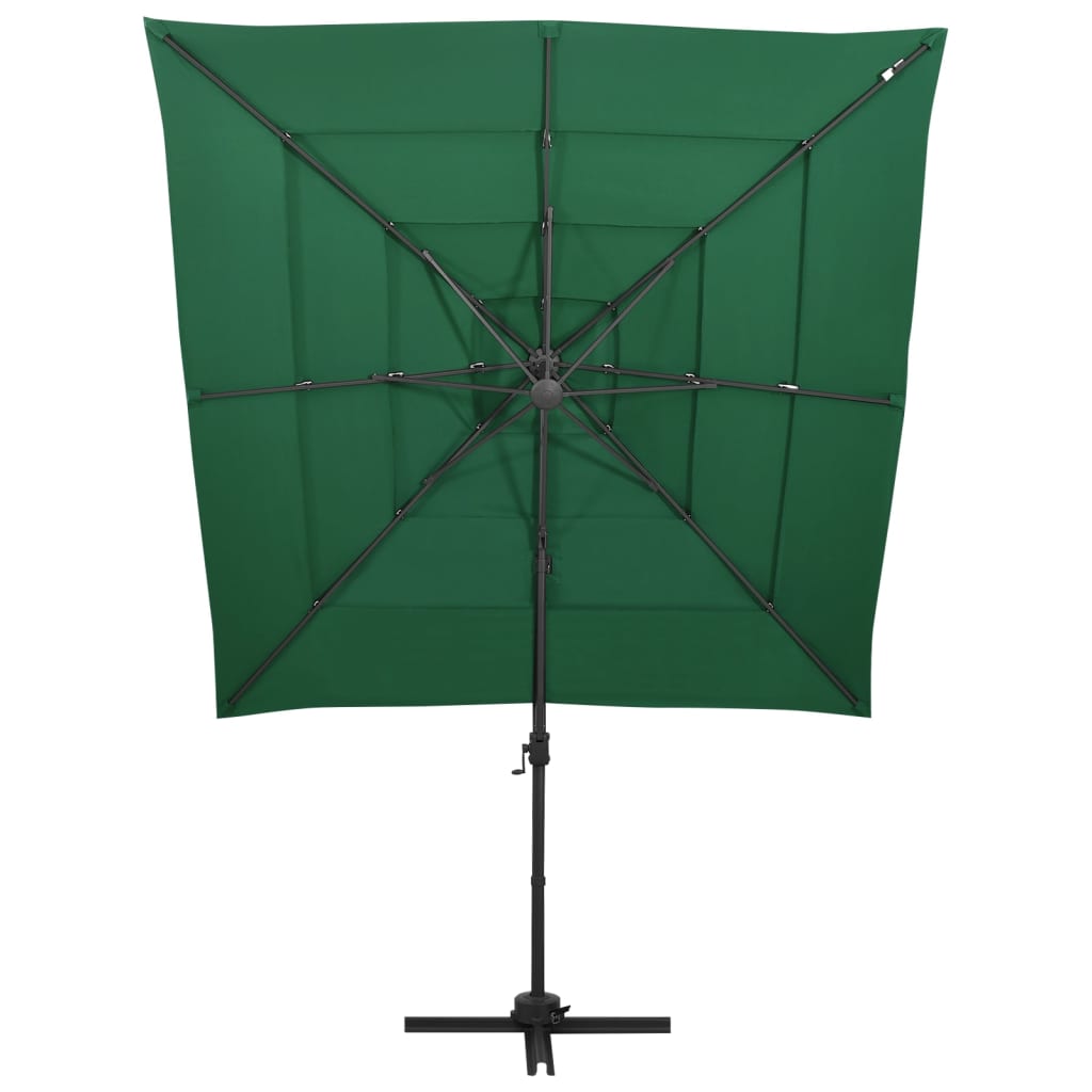 vidaXL Umbrelă de soare 4 niveluri, stâlp aluminiu, verde, 250x250 cm vidaXL Umbrelă de soare 4 niveluri, stâlp aluminiu, verde, 250x250 cm