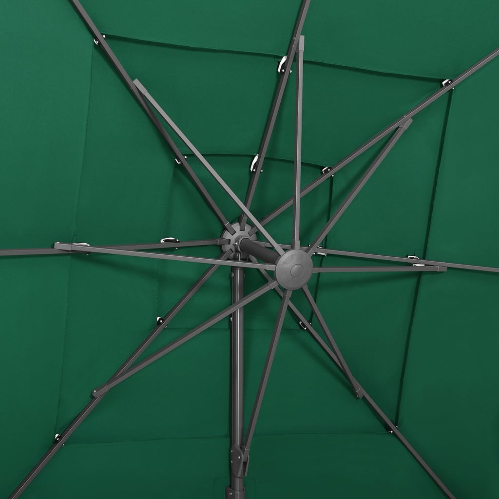 vidaXL Umbrelă de soare 4 niveluri, stâlp aluminiu, verde, 250x250 cm vidaXL Umbrelă de soare 4 niveluri, stâlp aluminiu, verde, 250x250 cm