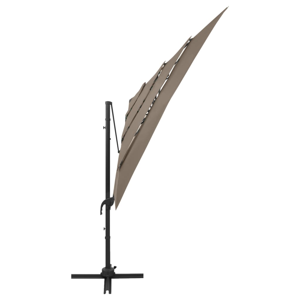 vidaXL Umbrelă de soare 4 niveluri, stâlp aluminiu, taupe, 250x250 cm vidaXL Umbrelă de soare 4 niveluri, stâlp aluminiu, taupe, 250x250 cm