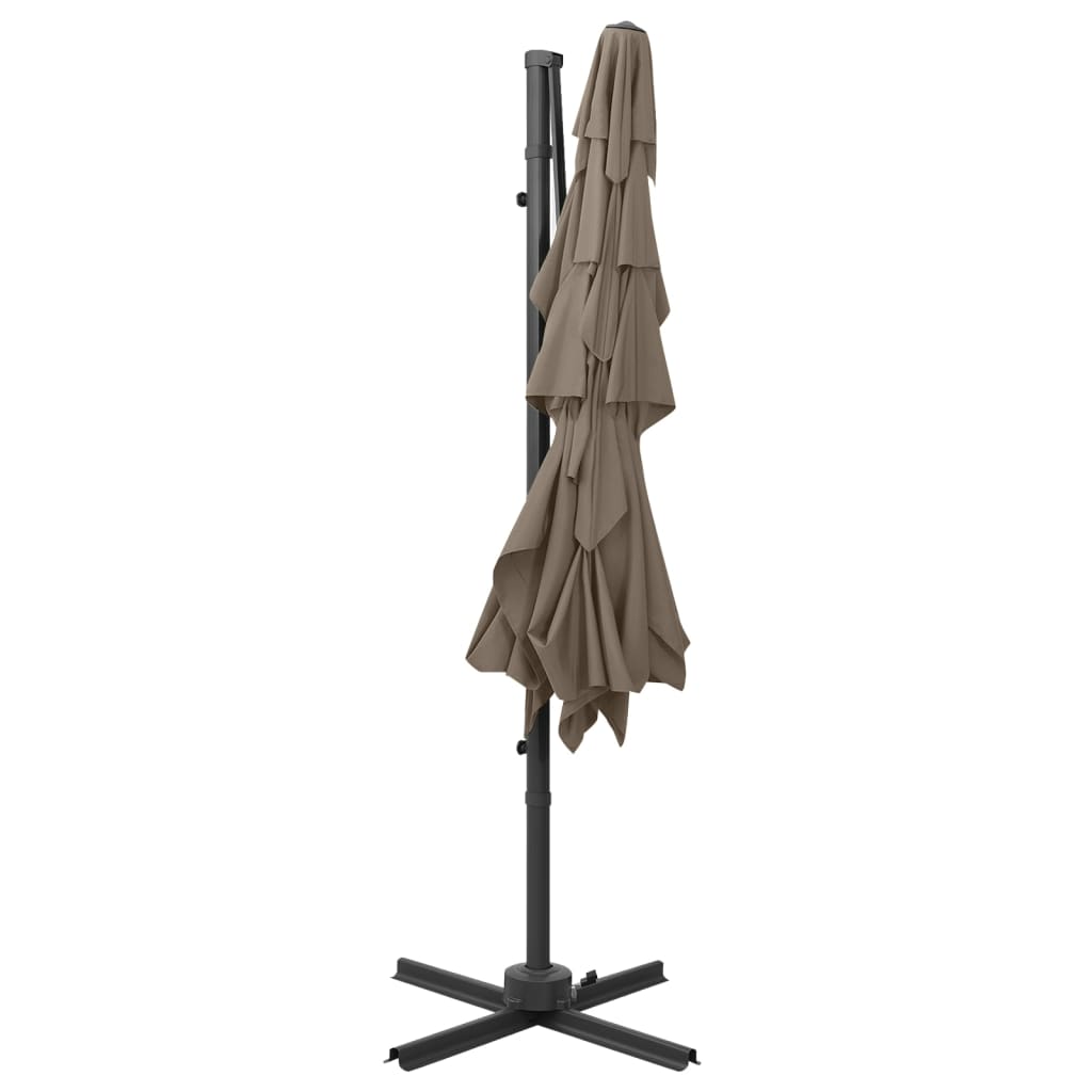 vidaXL Umbrelă de soare 4 niveluri, stâlp aluminiu, taupe, 250x250 cm vidaXL Umbrelă de soare 4 niveluri, stâlp aluminiu, taupe, 250x250 cm