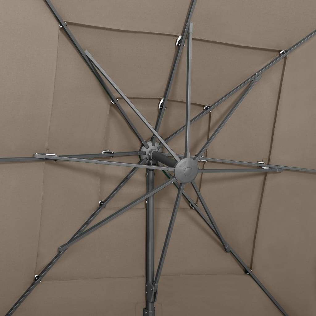vidaXL Umbrelă de soare 4 niveluri, stâlp aluminiu, taupe, 250x250 cm vidaXL Umbrelă de soare 4 niveluri, stâlp aluminiu, taupe, 250x250 cm