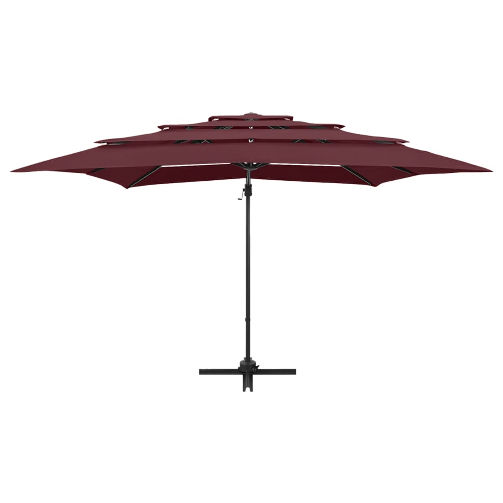 vidaXL Umbrelă cu 4 niveluri, stâlp aluminiu, roșu bordo, 250x250 cm vidaXL Umbrelă cu 4 niveluri, stâlp aluminiu, roșu bordo, 250x250 cm