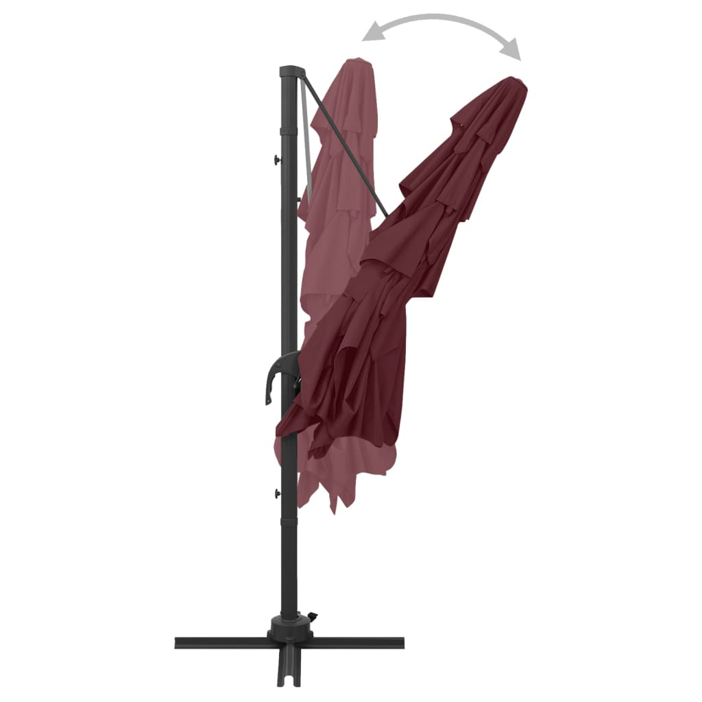 vidaXL Umbrelă cu 4 niveluri, stâlp aluminiu, roșu bordo, 250x250 cm vidaXL Umbrelă cu 4 niveluri, stâlp aluminiu, roșu bordo, 250x250 cm