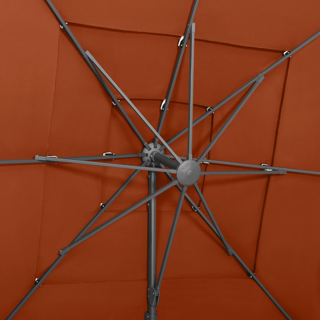 vidaXL Umbrelă soare 4 niveluri, stâlp aluminiu, cărămiziu, 250x250 cm vidaXL Umbrelă soare 4 niveluri, stâlp aluminiu, cărămiziu, 250x250 cm