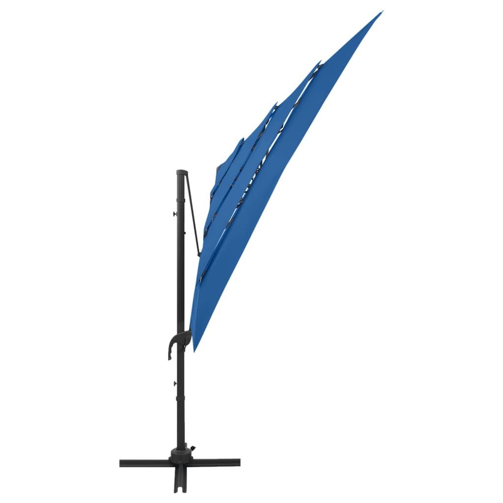 vidaXL Umbrelă cu 4 niveluri, stâlp aluminiu, albastru azur 250x250 cm vidaXL Umbrelă cu 4 niveluri, stâlp aluminiu, albastru azur 250x250 cm