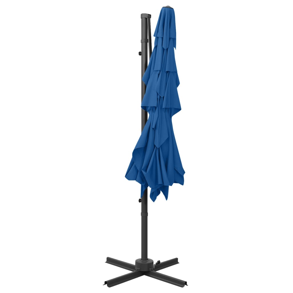 vidaXL Umbrelă cu 4 niveluri, stâlp aluminiu, albastru azur 250x250 cm vidaXL Umbrelă cu 4 niveluri, stâlp aluminiu, albastru azur 250x250 cm