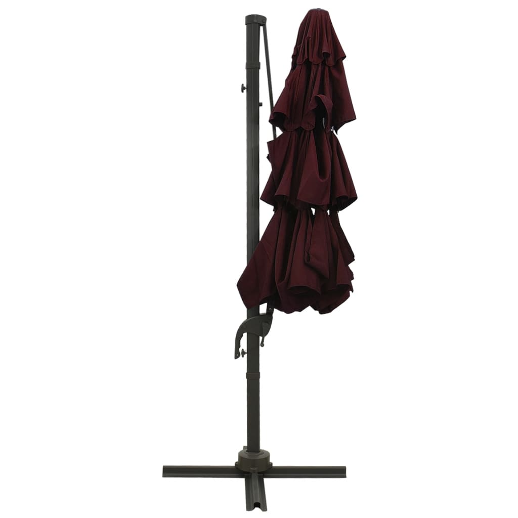 vidaXL Umbrelă soare cu 4 niveluri, stâlp aluminiu, roșu bordo, 3x3 cm vidaXL Umbrelă soare cu 4 niveluri, stâlp aluminiu, roșu bordo, 3x3 cm