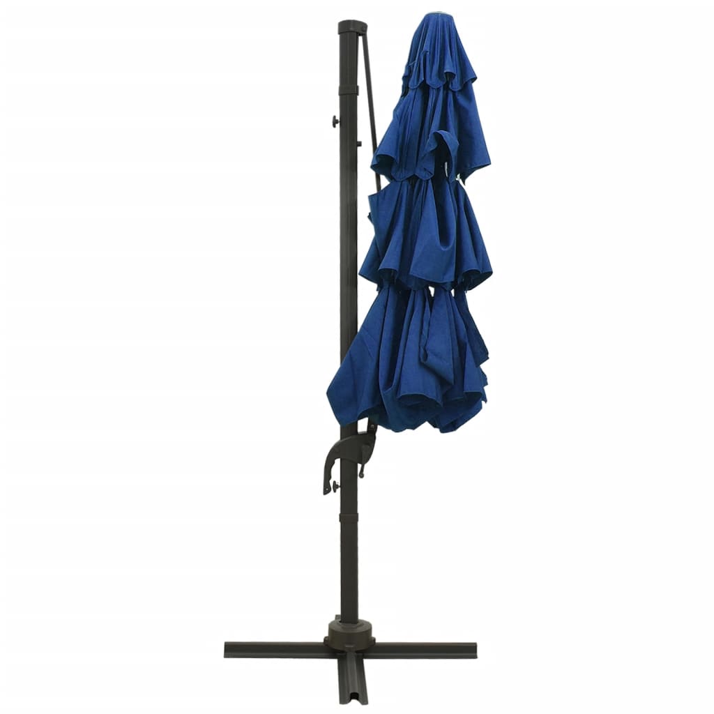 vidaXL Umbrelă de soare 4 niveluri, stâlp din aluminiu, azuriu, 3x3 m vidaXL Umbrelă de soare 4 niveluri, stâlp din aluminiu, azuriu, 3x3 m