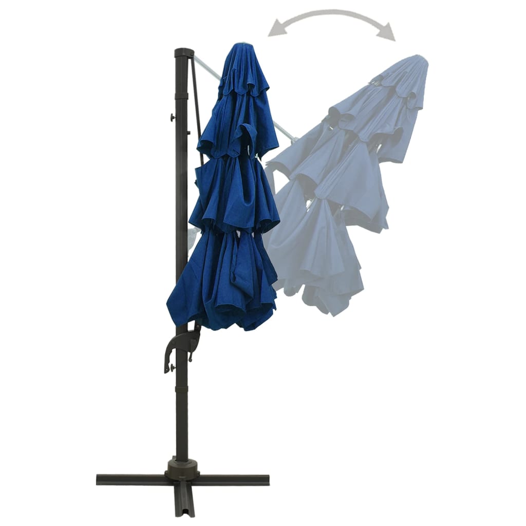 vidaXL Umbrelă de soare 4 niveluri, stâlp din aluminiu, azuriu, 3x3 m vidaXL Umbrelă de soare 4 niveluri, stâlp din aluminiu, azuriu, 3x3 m