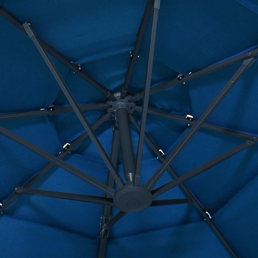 vidaXL Umbrelă de soare 4 niveluri, stâlp din aluminiu, azuriu, 3x3 m vidaXL Umbrelă de soare 4 niveluri, stâlp din aluminiu, azuriu, 3x3 m