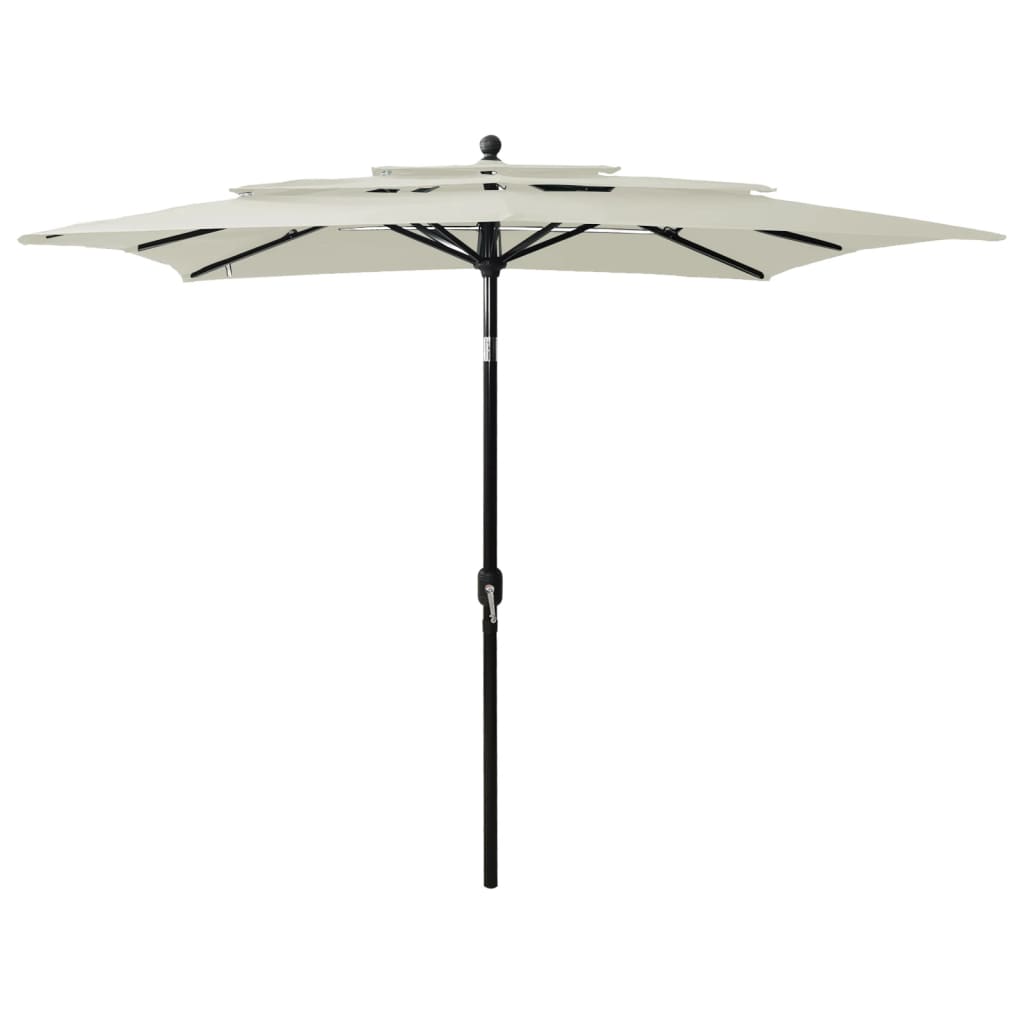 vidaXL Umbrelă de soare 3 niveluri, stâlp aluminiu, nisipiu, 2,5x2,5 m vidaXL Umbrelă de soare 3 niveluri, stâlp aluminiu, nisipiu, 2,5x2,5 m