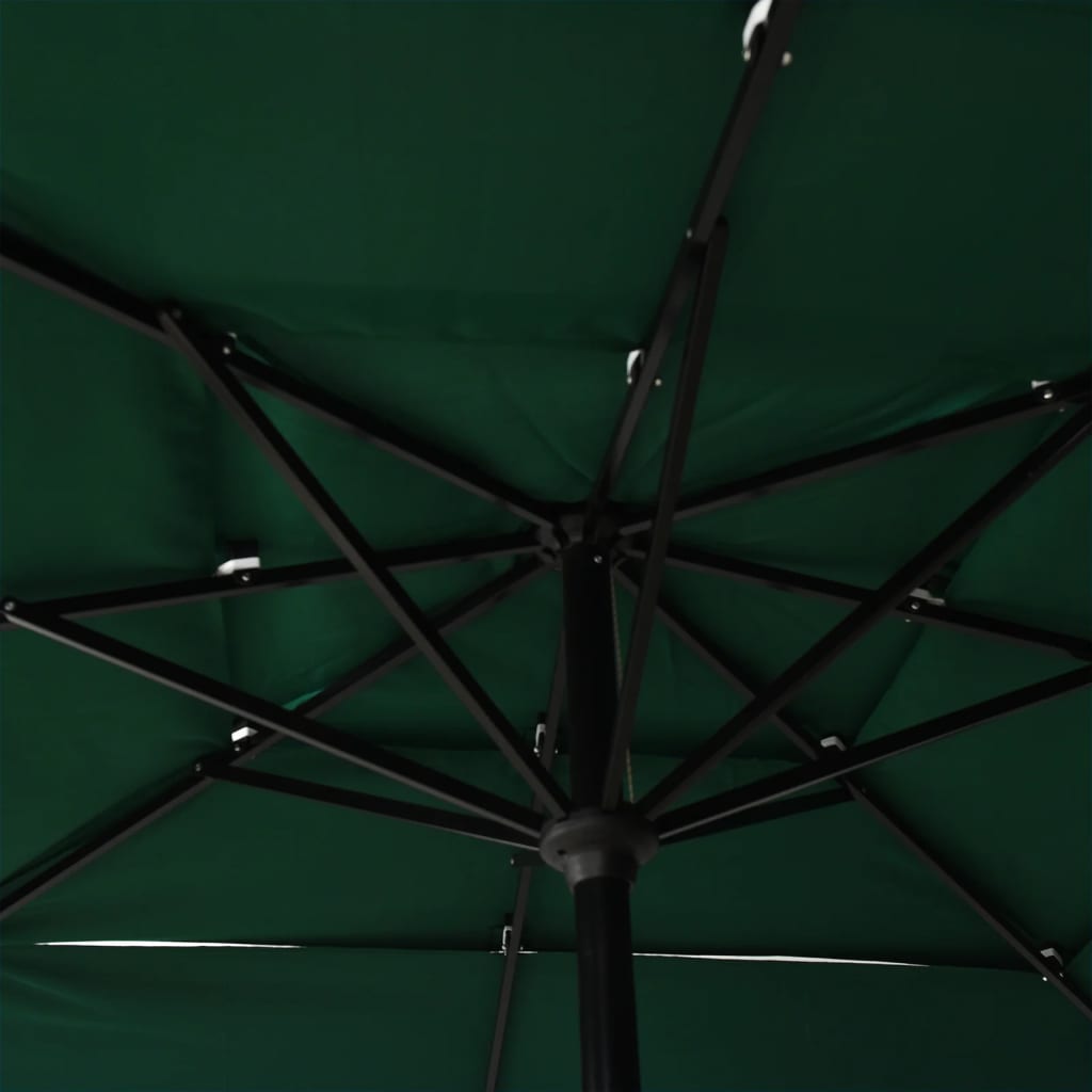vidaXL Umbrelă de soare 3 niveluri, stâlp aluminiu, verde, 2,5x2,5 m vidaXL Umbrelă de soare 3 niveluri, stâlp aluminiu, verde, 2,5x2,5 m