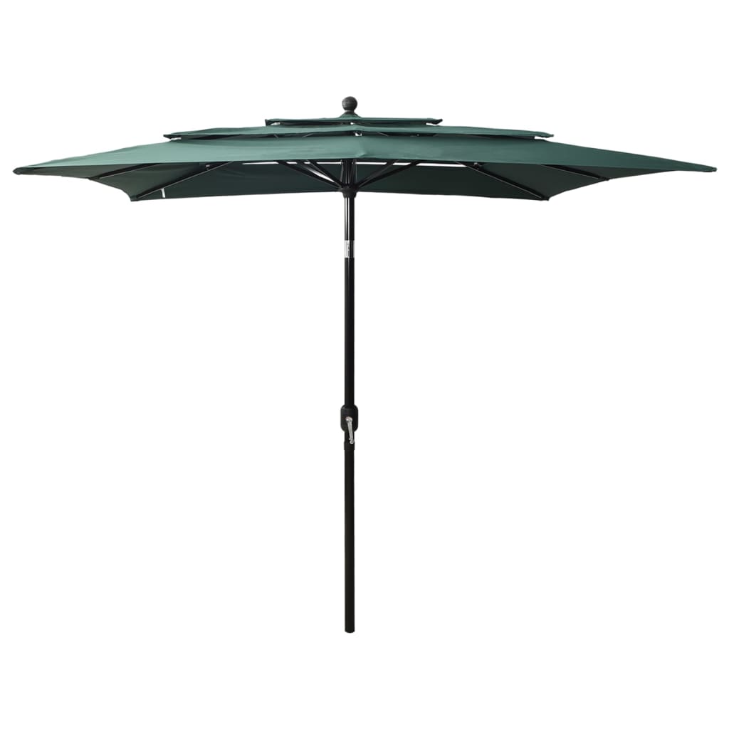 vidaXL Umbrelă de soare 3 niveluri, stâlp aluminiu, verde, 2,5x2,5 m vidaXL Umbrelă de soare 3 niveluri, stâlp aluminiu, verde, 2,5x2,5 m