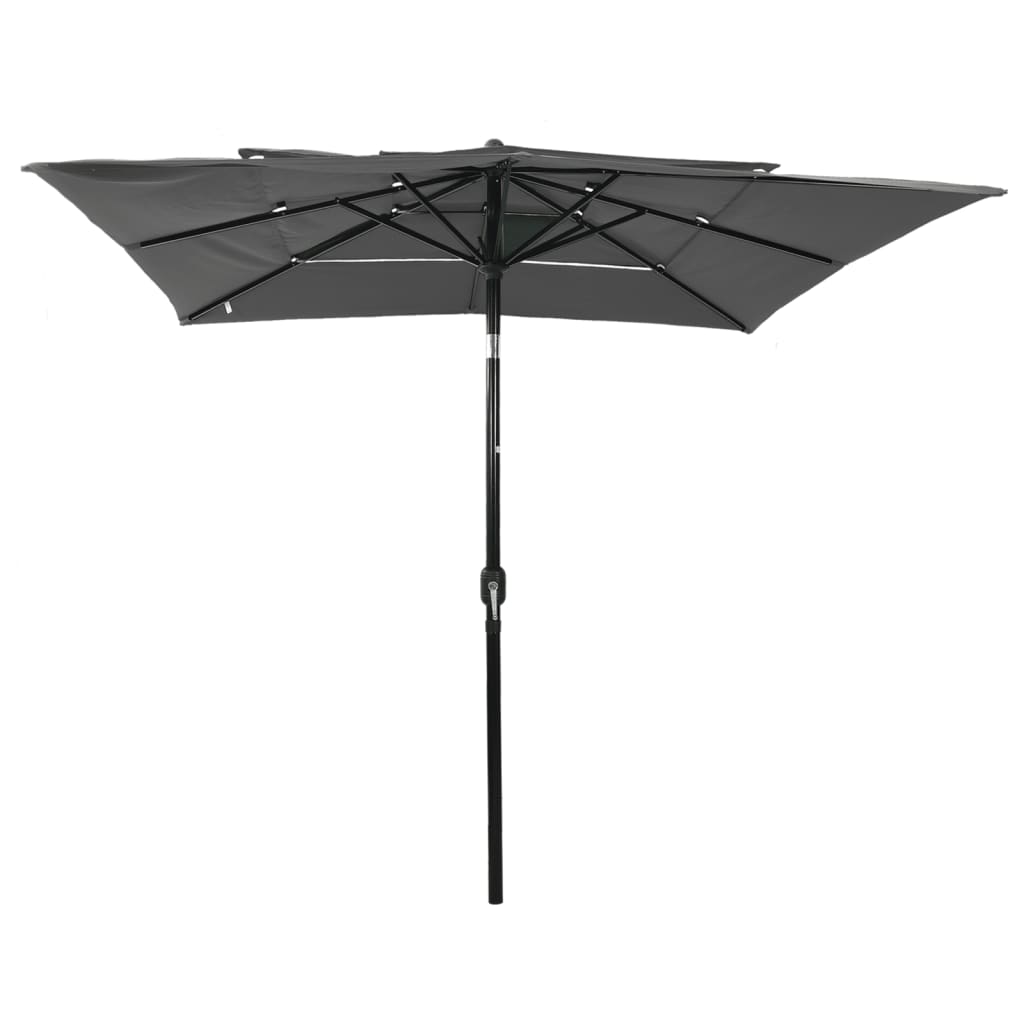 vidaXL Umbrelă de soare 3 niveluri, stâlp aluminiu, antracit 2,5x2,5 m vidaXL Umbrelă de soare 3 niveluri, stâlp aluminiu, antracit 2,5x2,5 m