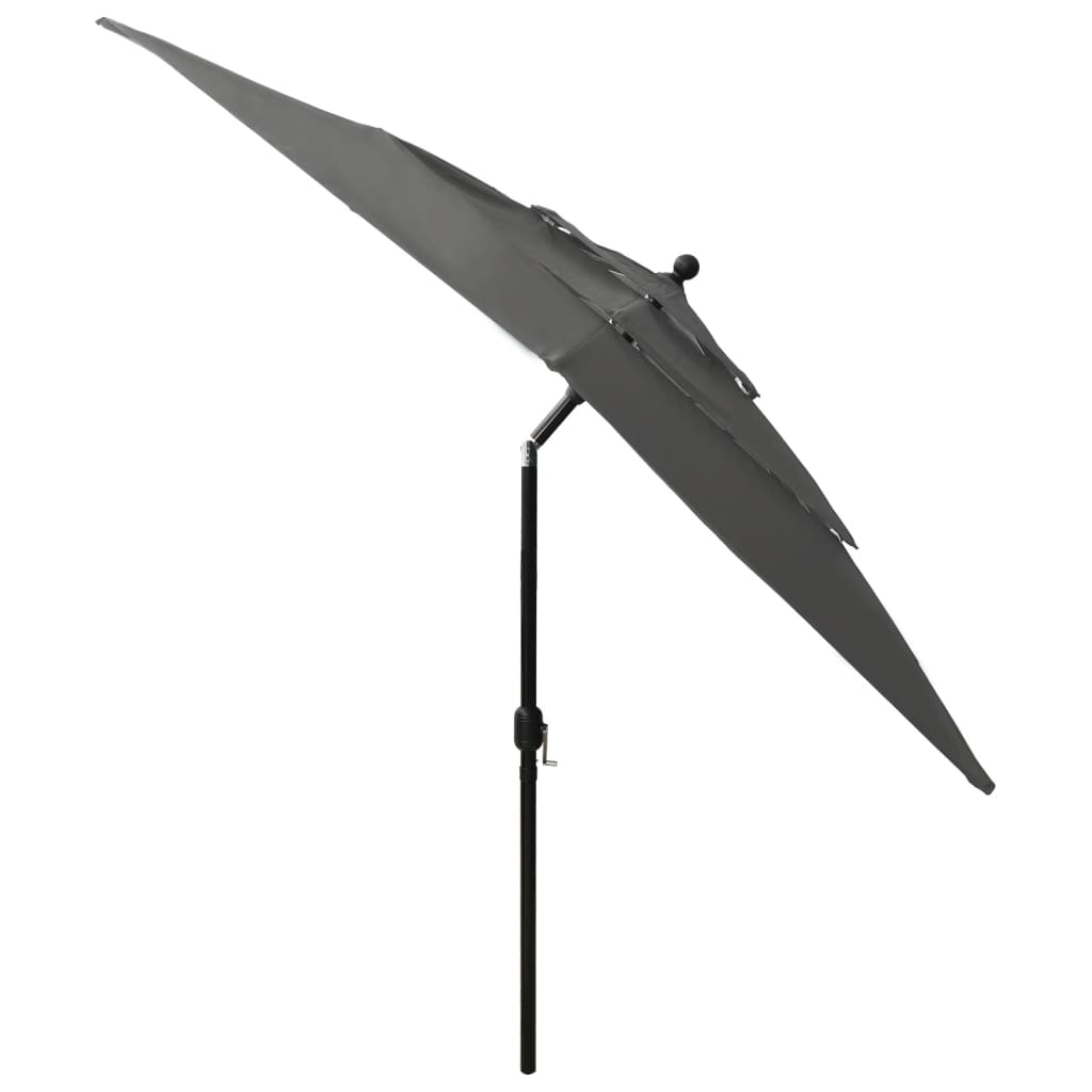 vidaXL Umbrelă de soare 3 niveluri, stâlp aluminiu, antracit 2,5x2,5 m vidaXL Umbrelă de soare 3 niveluri, stâlp aluminiu, antracit 2,5x2,5 m