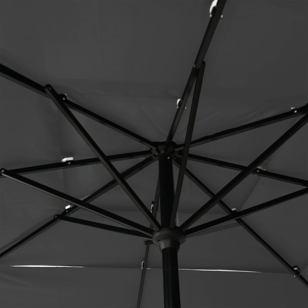 vidaXL Umbrelă de soare 3 niveluri, stâlp aluminiu, antracit 2,5x2,5 m vidaXL Umbrelă de soare 3 niveluri, stâlp aluminiu, antracit 2,5x2,5 m