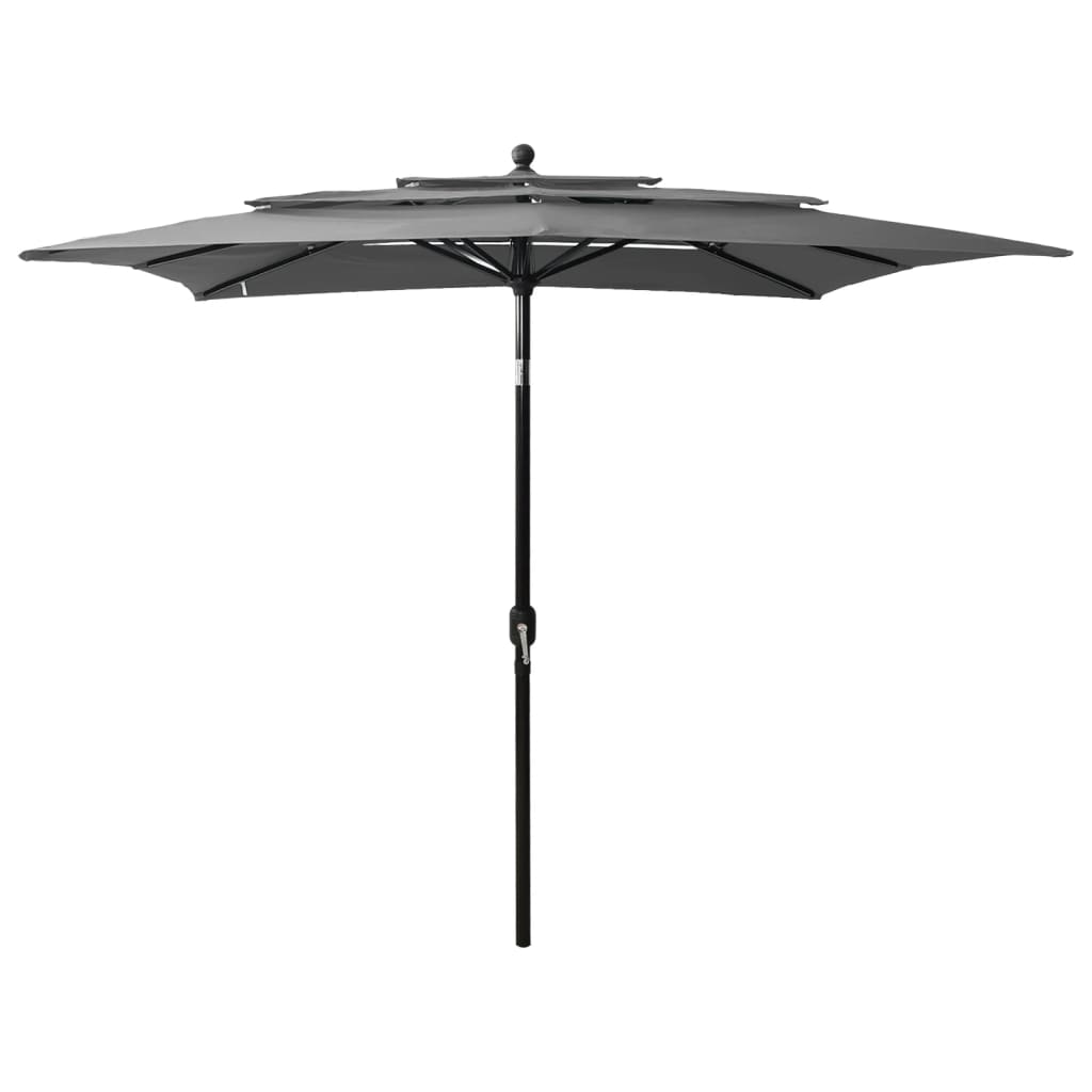 vidaXL Umbrelă de soare 3 niveluri, stâlp aluminiu, antracit 2,5x2,5 m vidaXL Umbrelă de soare 3 niveluri, stâlp aluminiu, antracit 2,5x2,5 m